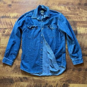 Vintage Cabelas Blue Denim Button-Up Shirt